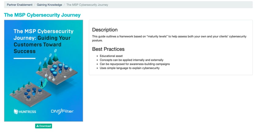 An educational guide included in Huntress’ new Partner Enablement service